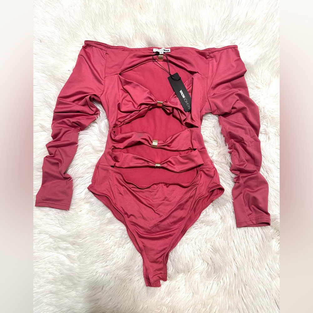 Fashion Nova Pink Bow-Accent Top